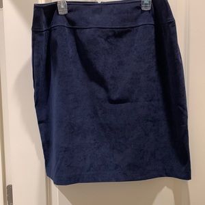 Navy Blue Back Zip Skirt